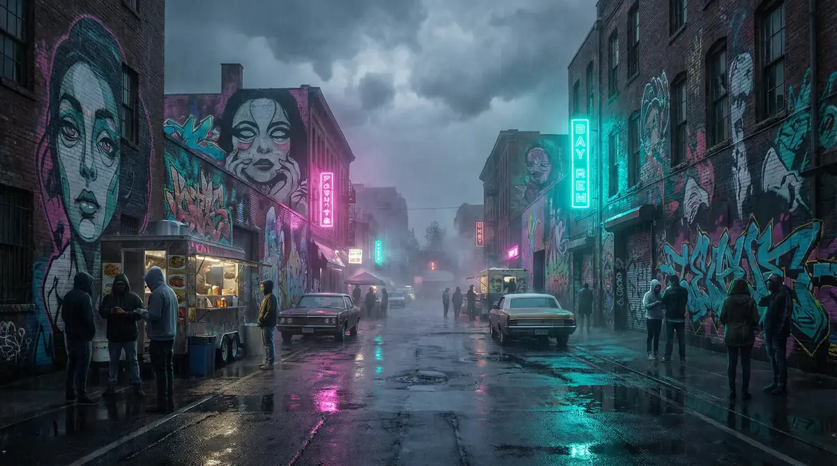欲情电车 - 雨夜壁画街